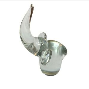 ALDON ACCESSORIES LTD Blown Glass Lead Crystal Elephant Paperweight. EUC!